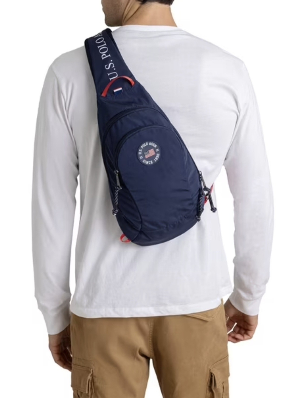NWT U.S. Polo Assn. Navy Sling Bag - Casual Crossbody for Men & Women